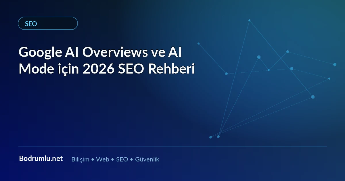Google AI Overviews ve AI Mode için 2026 SEO Rehberi — Bodrumlu.net blog görseli